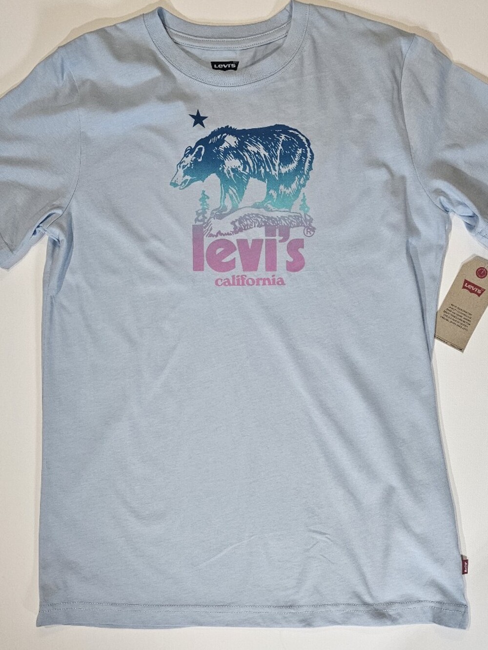 NWT Levis Youth T-Shirt Boys XL Blue California Casual Streetwear Graphic Tee